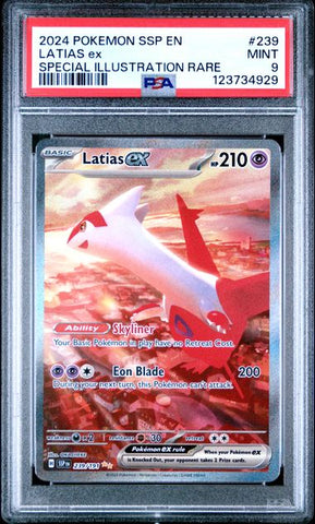 2024 POKEMON SSP EN-SURGING SPARKS #239 LATIAS ex SPECIAL ILLUSTRATION RARE PSA 9 - 929