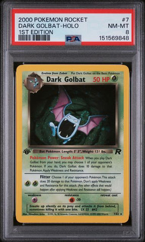 2000 POKEMON ROCKET #7 DARK GOLBAT-HOLO 1ST EDITION PSA 8 - 848