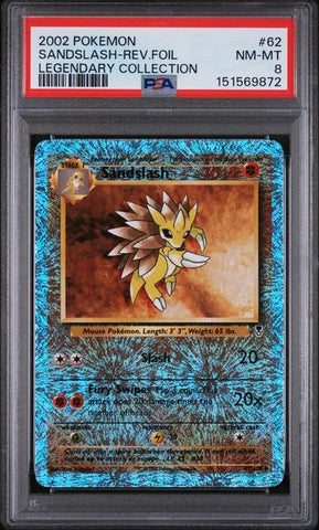 2002 POKEMON LEGENDARY COLLECTION #62 SANDSLASH-REV.FOIL LEGENDARY COLLECTION PSA 8 - 872