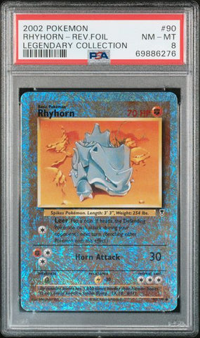 2002 POKEMON LEGENDARY COLLECTION #90 RHYHORN-REV.FOIL LEGENDARY COLLECTION PSA 8 - 276