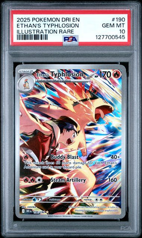 2025 POKEMON DRI EN-DESTINED RIVALS #190 ETHAN'S TYPHLOSION ILLUSTRATION RARE PSA 10 - 545
