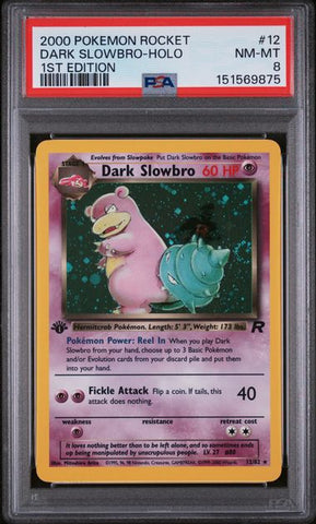 2000 POKEMON ROCKET #12 DARK SLOWBRO-HOLO 1ST EDITION PSA 8 - 875