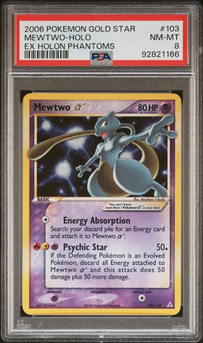 2006 POKEMON EX HOLON PHANTOMS #103 MEWTWO-HOLO EX HOLON PHANTOMS PSA 8 - 166