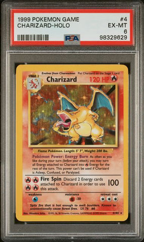 1999 POKEMON GAME CHARIZARD-HOLO #4 PSA 6 - 629