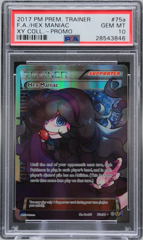 2017 POKEMON PREMIUM TRAINER XY COLLECTION PROMO #75a FA/HEX MANIAC XY COLLECTION PROMO PSA 10 - 846