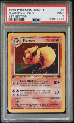 1999 POKEMON JUNGLE #3 FLAREON-HOLO 1ST EDITION PSA 9 - 977