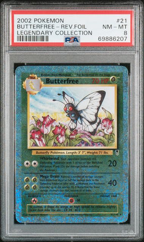 2002 POKEMON LEGENDARY COLLECTION #21 BUTTERFREE-REV.FOIL LEGENDARY COLLECTION PSA 8 - 207