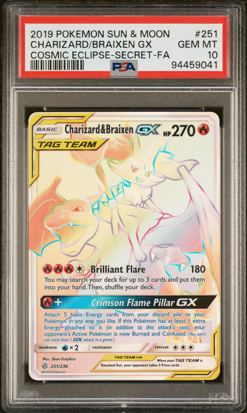 2019 POKEMON SUN & MOON CHARIZARD/BRAIXEN GX