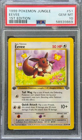 1999 POKEMON JUNGLE #51 EEVEE 1ST EDITION SA 10 - 869