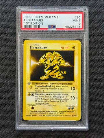 1999 POKEMON GAME #20 ELECTABUZZ 1ST EDITION PSA 9 - 345