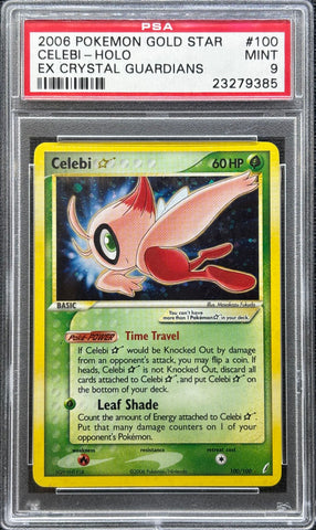 2006 POKEMON EX CRYSTAL GUARDIANS #100 CELEBI-HOLO EX CRYSTAL GUARDIANS PSA 9 - 385