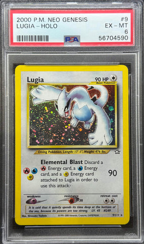2000 POKEMON NEO GENESIS #9 LUGIA-HOLO PSA 6 - 590