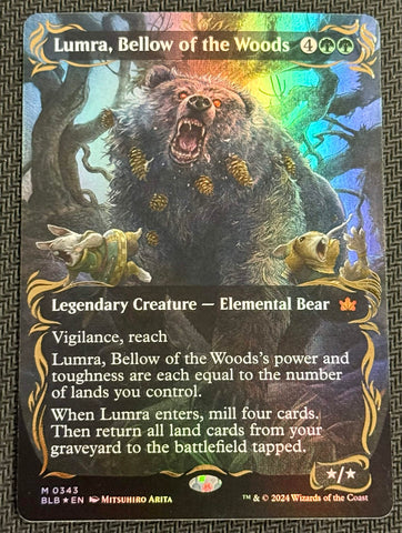 Lumra, Bellow of the Woods (Borderless) (Raised Foil) [Bloomburrow] SCAN #3019