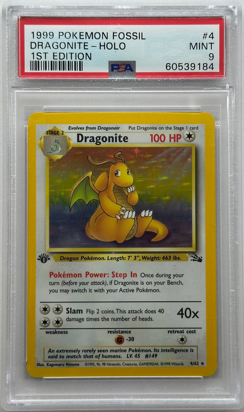 1999 POKEMON FOSSIL DRAGONITE - HOLO 1ST EDITION