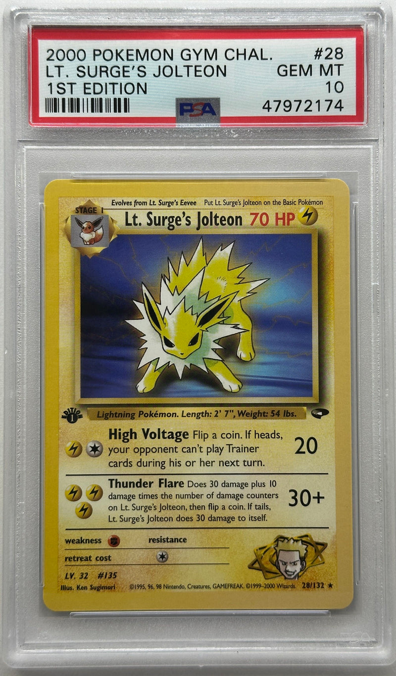 2000 POKEMON GYM CHALLENGE LT. SURGE'S JOLTEON 1ST EDITION