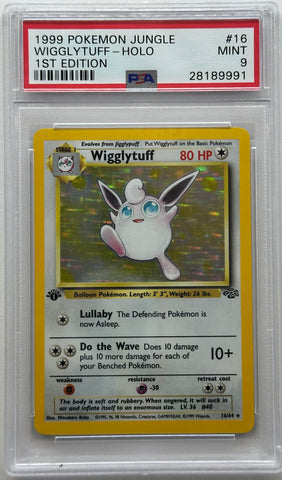 1999 POKEMON JUNGLE WIGGLYTUFF-HOLO 1ST EDITION #16 PSA 9 - 991