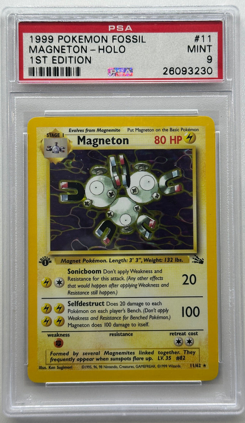 1999 POKEMON FOSSIL MAGNETON - HOLO 1ST EDITION
