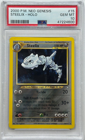 2000 POKEMON NEO GENESIS STEELIX - HOLO #15 PSA 10 - 600