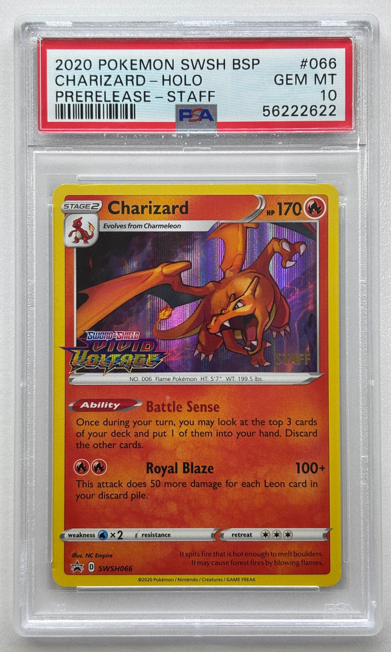 2020 POKEMON SWSH BSP CHARIZARD - HOLO PRERELEASE - STAFF