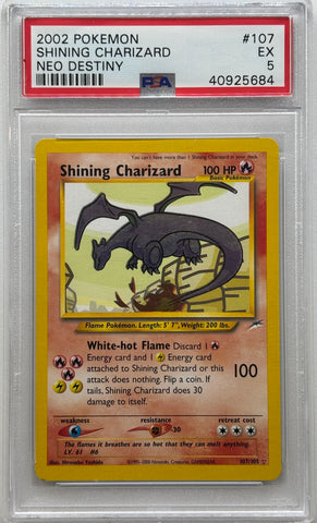 2002 POKEMON NEO DESTINY SHINING CHARIZARD #107 PSA 5 - 684