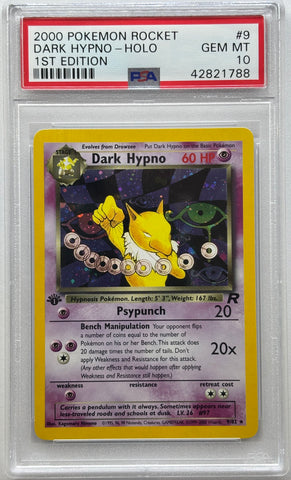 2000 POKEMON ROCKET DARK HYPNO - HOLO 1ST EDITION #9 PSA 10 - 788