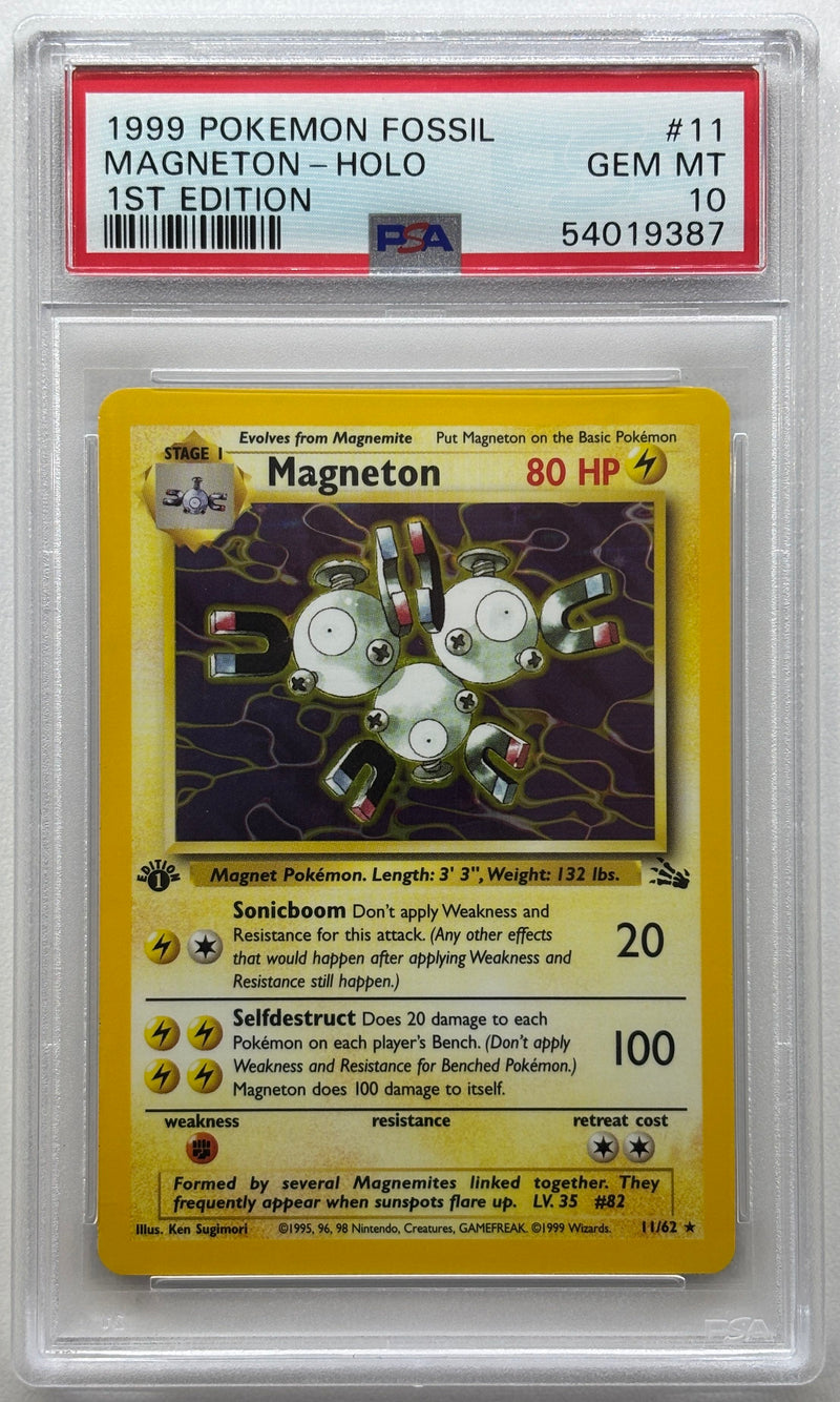 1999 POKEMON FOSSIL MAGNETON - HOLO 1ST EDITION