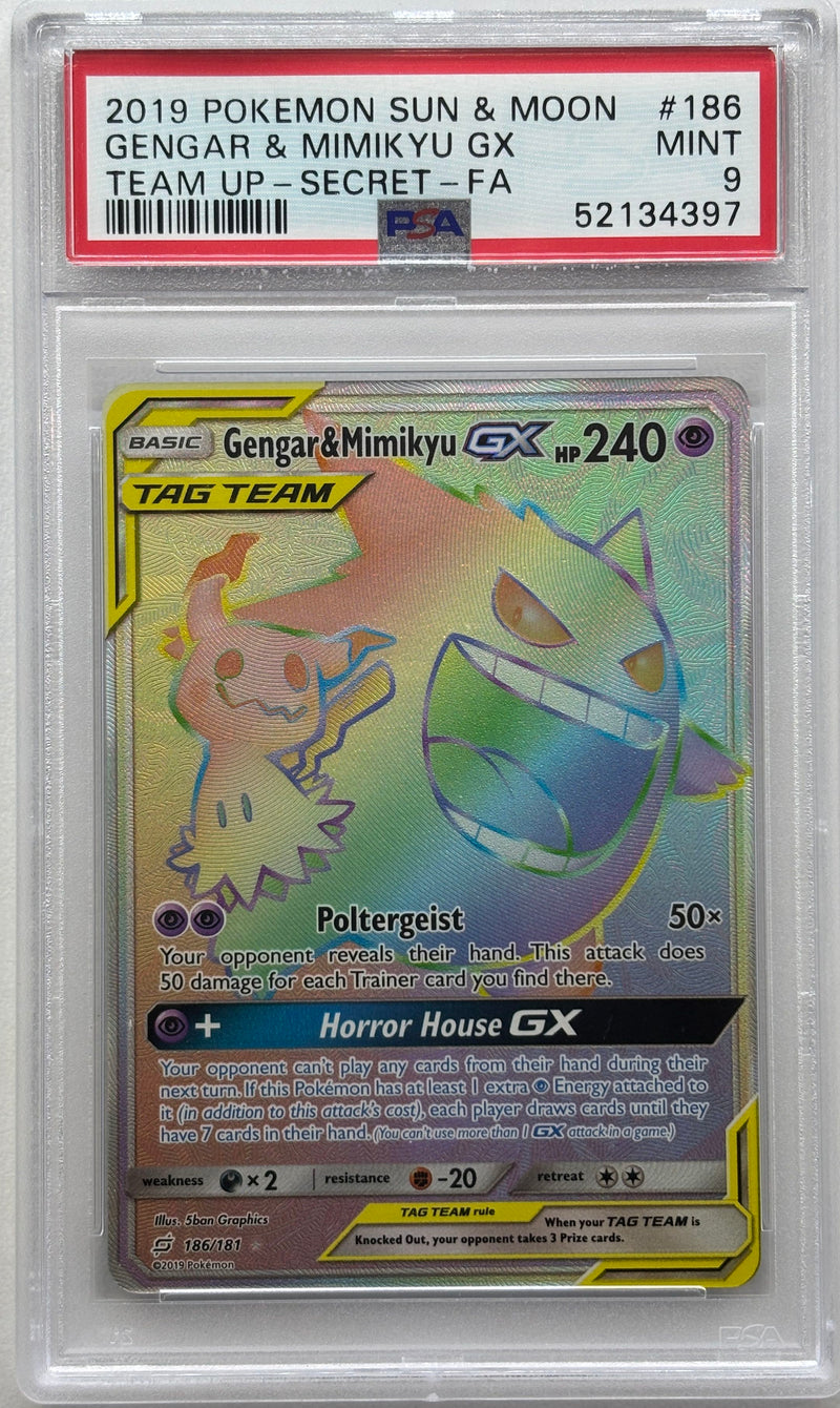 2019 POKEMON SUN & MOON GENGAR & MIMIKYU GX TEAM UP - SECRET - FULL ART