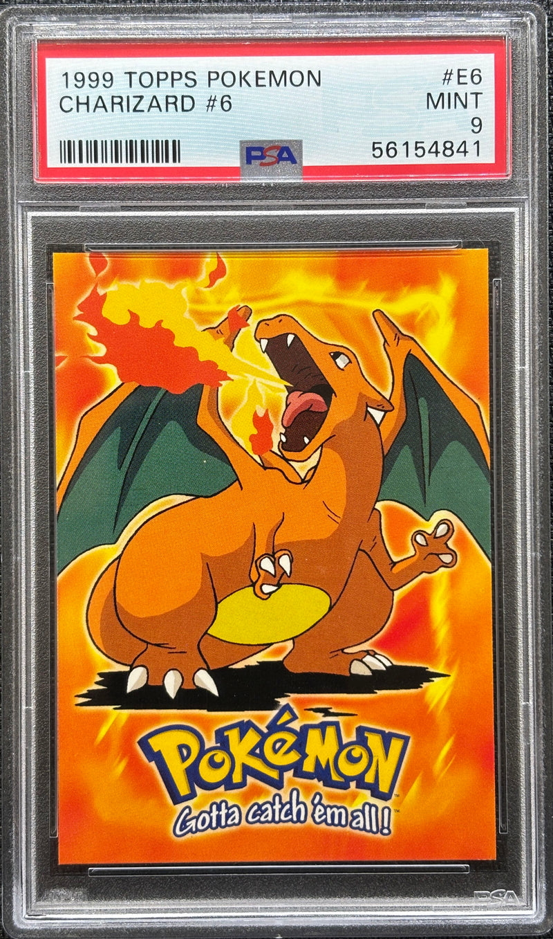 1999 TOPPS POKEMON CHARIZARD #6 #E6 PSA 9 - 841