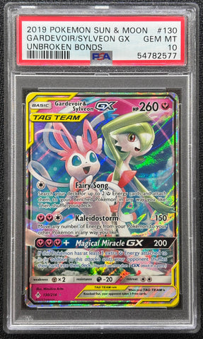 2019 POKEMON SUN & MOON GARDEVOIR/SYLVEON GX UNBROKEN BONDS #130 PSA 10 - 577