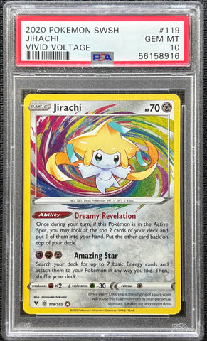 2020 POKEMON SWORD & SHIELD VIVID VOLTAGE #119 JIRACHI VIVID VOLTAGE PSA 10 - 916