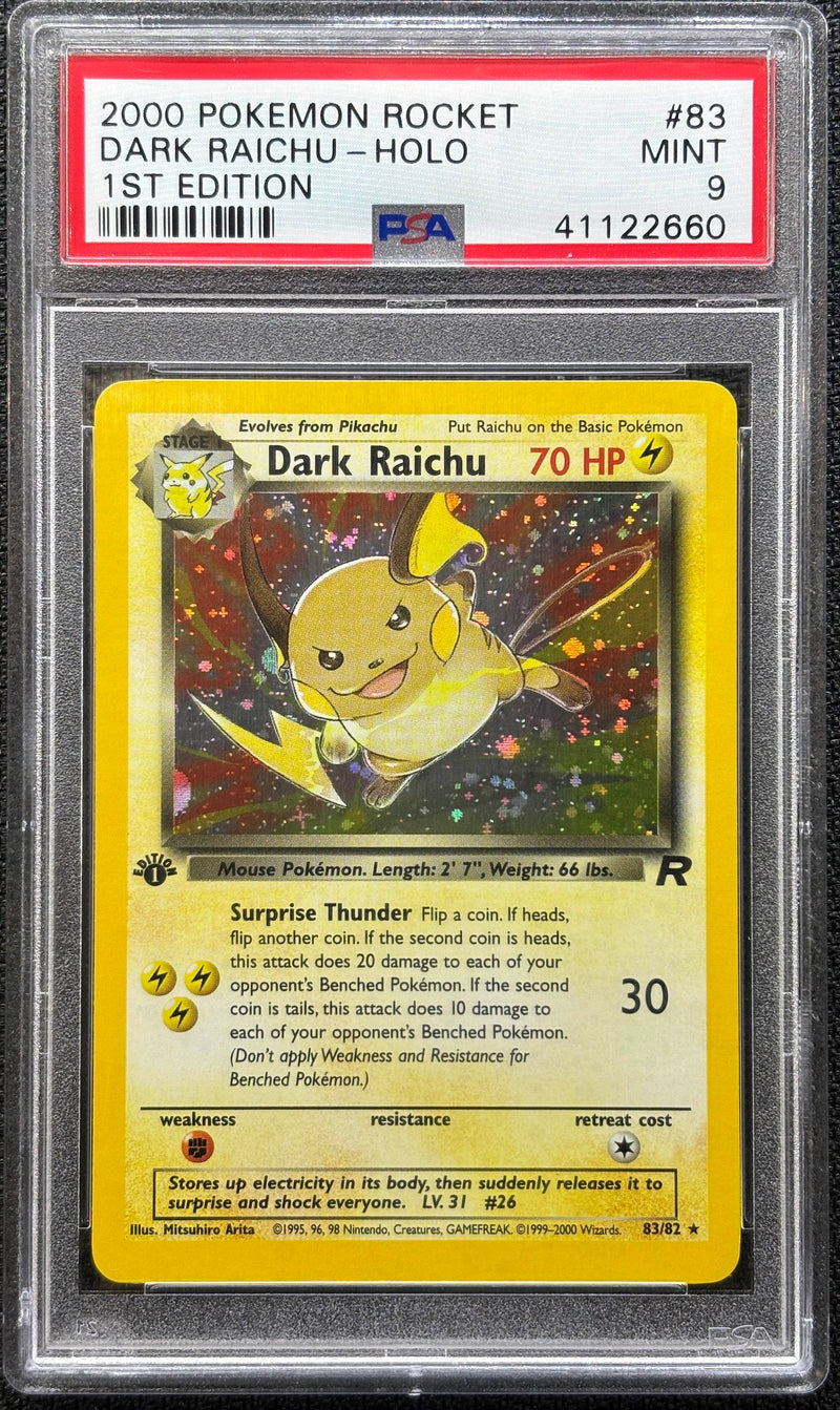 2000 POKEMON ROCKET DARK RAICHU - HOLO 1ST EDITION
