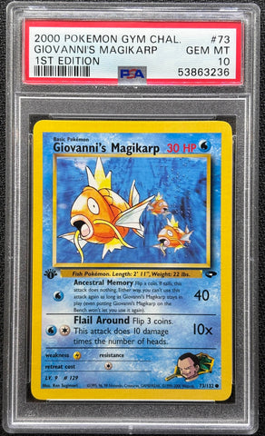 2000 POKEMON GYM CHALLENGE #73 GIOVANNI'S MAGIKARP 1ST EDITION PSA 10 - 236