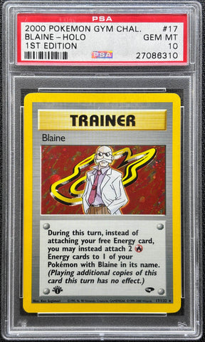 2000 POKEMON GYM CHALLENGE BLAINE - HOLO 1ST EDITION #17 PSA 10 - 310