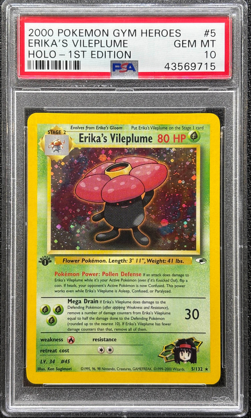 2000 POKEMON GYM HEROES ERIKA'S VILEPLUME HOLO - 1ST EDITION