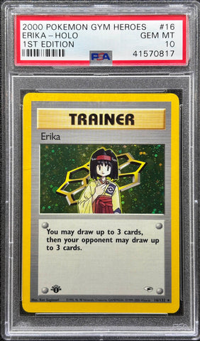 2000 POKEMON GYM HEROES #16 ERIKA - HOLO 1ST EDITION PSA 10 - 817