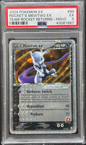 2004 POKEMON EX TEAM ROCKET RETURNS #99 ROCKET'S MEWTWO EX TEAM ROCKET RETURNS-HOLO PSA 5 - 867