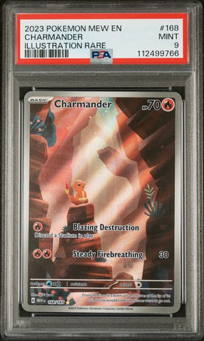 2023 POKEMON MEW EN-151 #168 CHARMANDER ILLUSTRATION RARE PSA 9 - 766