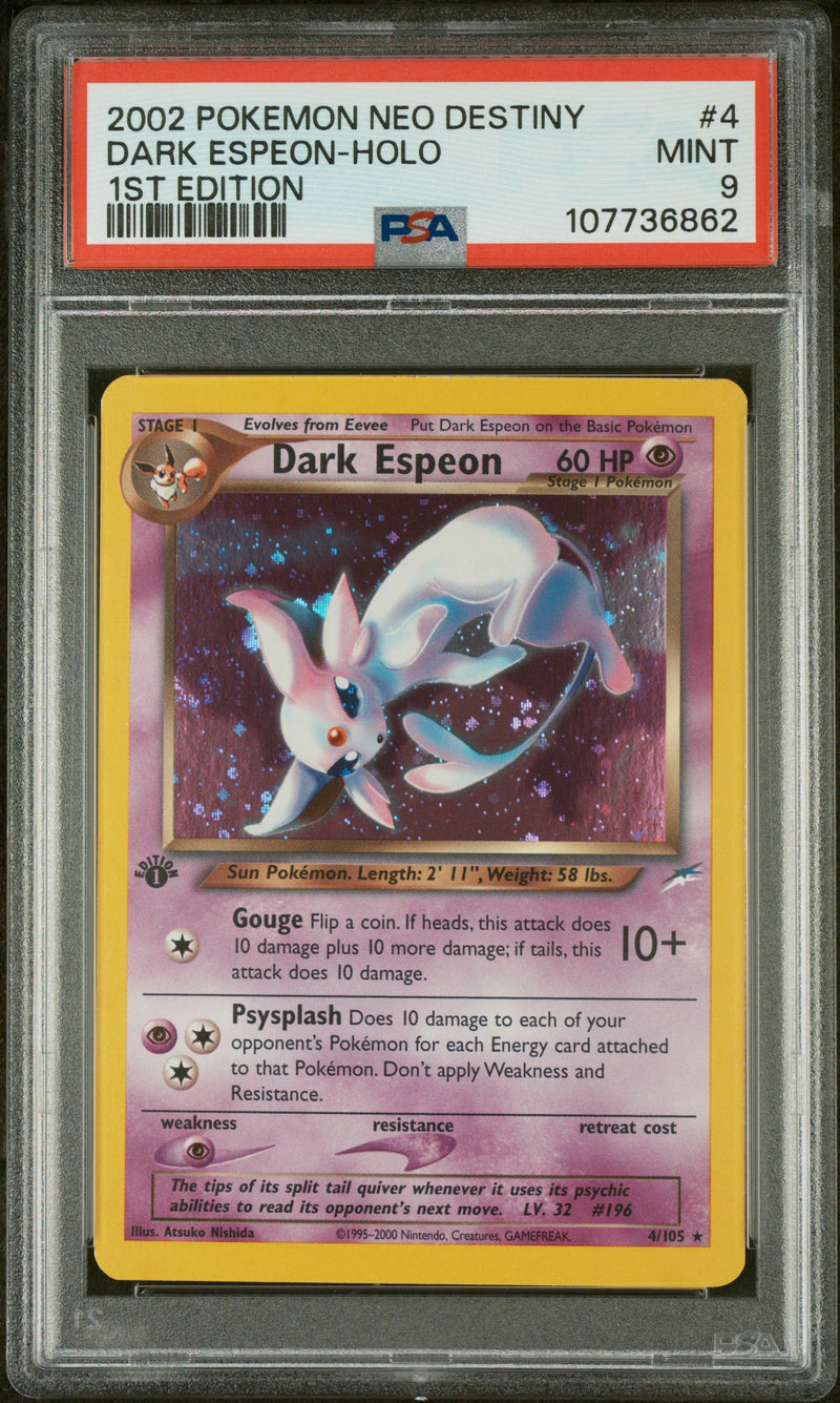 2002 POKEMON NEO DESTINY DARK ESPEON - HOLO 1ST EDITION