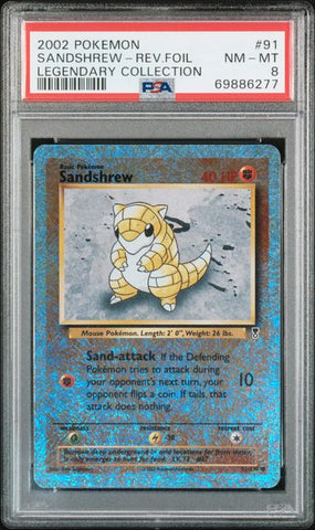 2002 POKEMON LEGENDARY COLLECTION #91 SANDSHREW-REV.FOIL LEGENDARY COLLECTION PSA 8 - 277