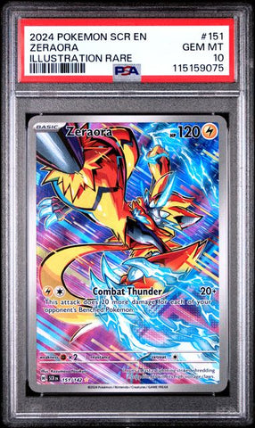 2024 POKEMON SCR EN-STELLAR CROWN #151 ZERAORA ILLUSTRATION RARE PSA 10 - 075