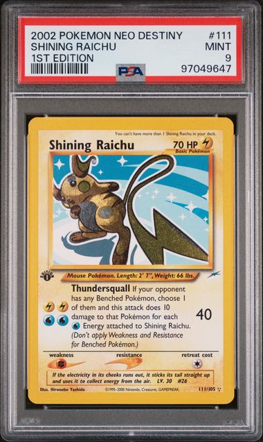 2002 POKEMON NEO DESTINY SHINING RAICHU 1ST EDITION