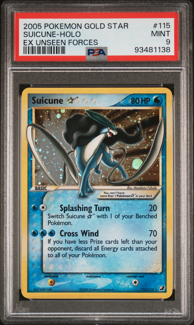 2005 POKEMON GOLD STAR SUICUNE-HOLO EX UNSEEN FORCES