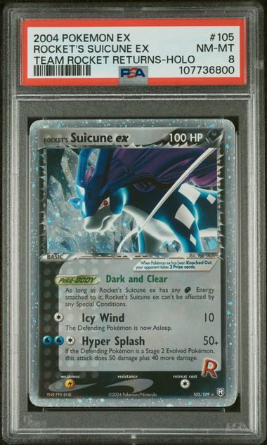 2004 POKEMON EX ROCKET'S SUICUNE EX TEAM ROCKET RETURNS - HOLO