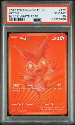 2025 POKEMON WHT EN-WHITE FLARE #172 VICTINI BLACK WHITE RARE PSA 10 - 106