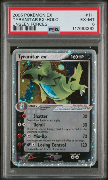 2005 POKEMON EX TYRANITAR EX-HOLO UNSEEN FORCES