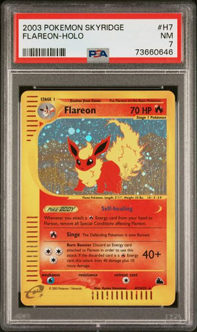 2003 POKEMON SKYRIDGE #H7 FLAREON-HOLO PSA 7 - 646