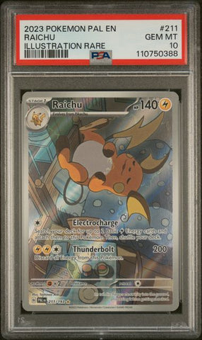 2023 POKEMON PAL EN-PALDEA EVOLVED #211 RAICHU ILLUSTRATION RARE PSA 10 - 388