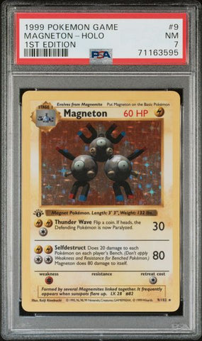 1999 POKEMON GAME #9 MAGNETON-HOLO 1ST EDITION PSA 7 - 595