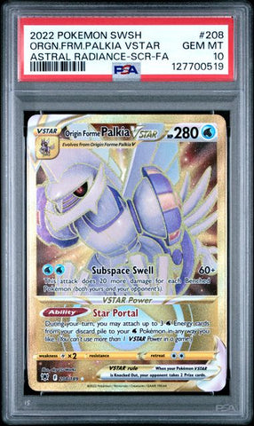 2022 POKEMON SWORD & SHIELD ASTRAL RADIANCE #208 ORGN.FRM.PALKIA VSTAR ASTRAL RADIANCE-SCR-FAV PSA 10 - 519