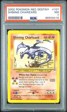 2002 POKEMON NEO DESTINY SHINING CHARIZARD #107 PSA 7 - 416